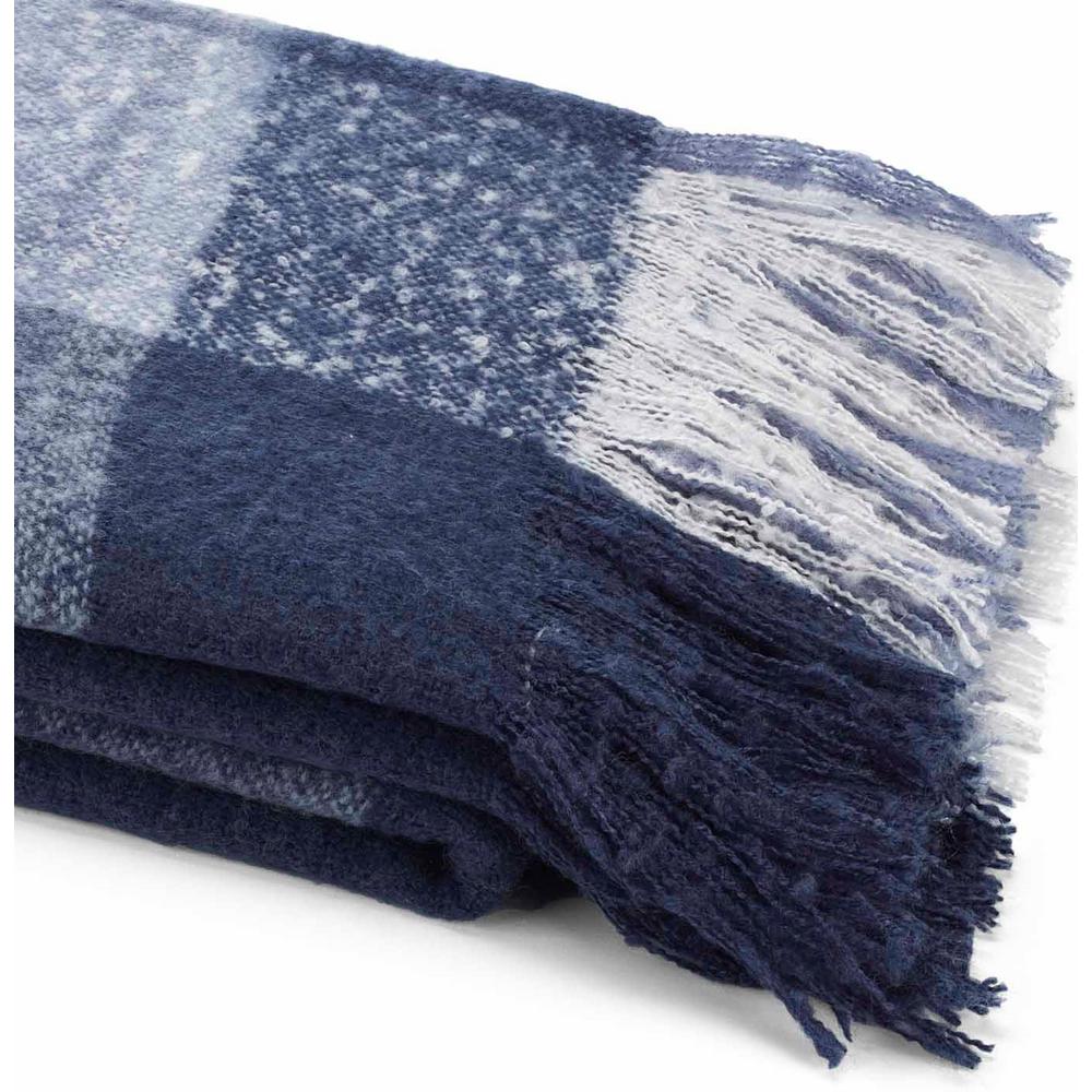 Nautica Plaid Blue Faux Mohair 60in L" x 50in. W" Throw224041 The