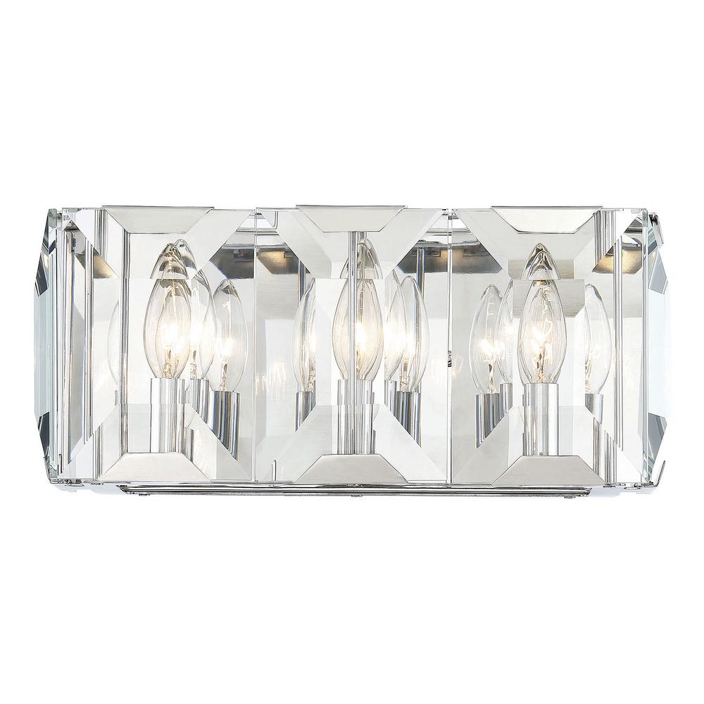 Titan Lighting Crystal Heights 4Light Polished Chrome with Clear Crystal Bath LightTN473671