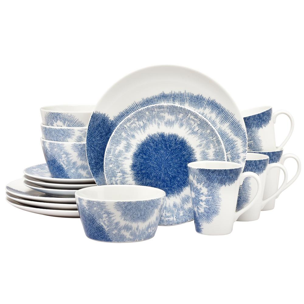 Noritake 16Piece Casual blue Porcelain Dinnerware Set (Service for 4