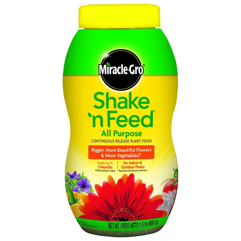 Miracle Gro Garden Center Outdoors The Home Depot Shake N Feed 1 5 Lb All Purpose Plant Food