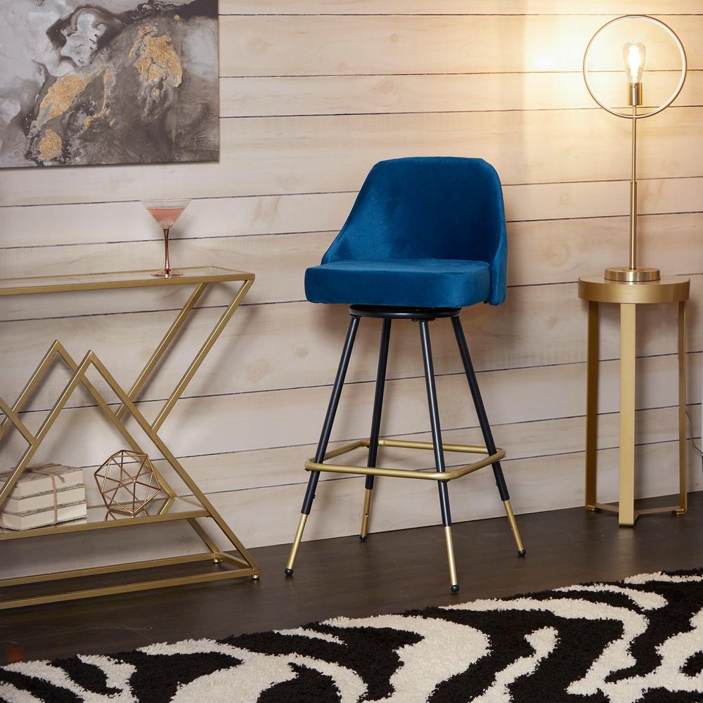 Silverwood Furniture Reimagined Victor Mid Century 24 In Silverwood Furniture Reimagined Victor Mid Century 24 In Adjule Height Blue Velvet Swivel Barstool Cpfb1859 The Home Depot