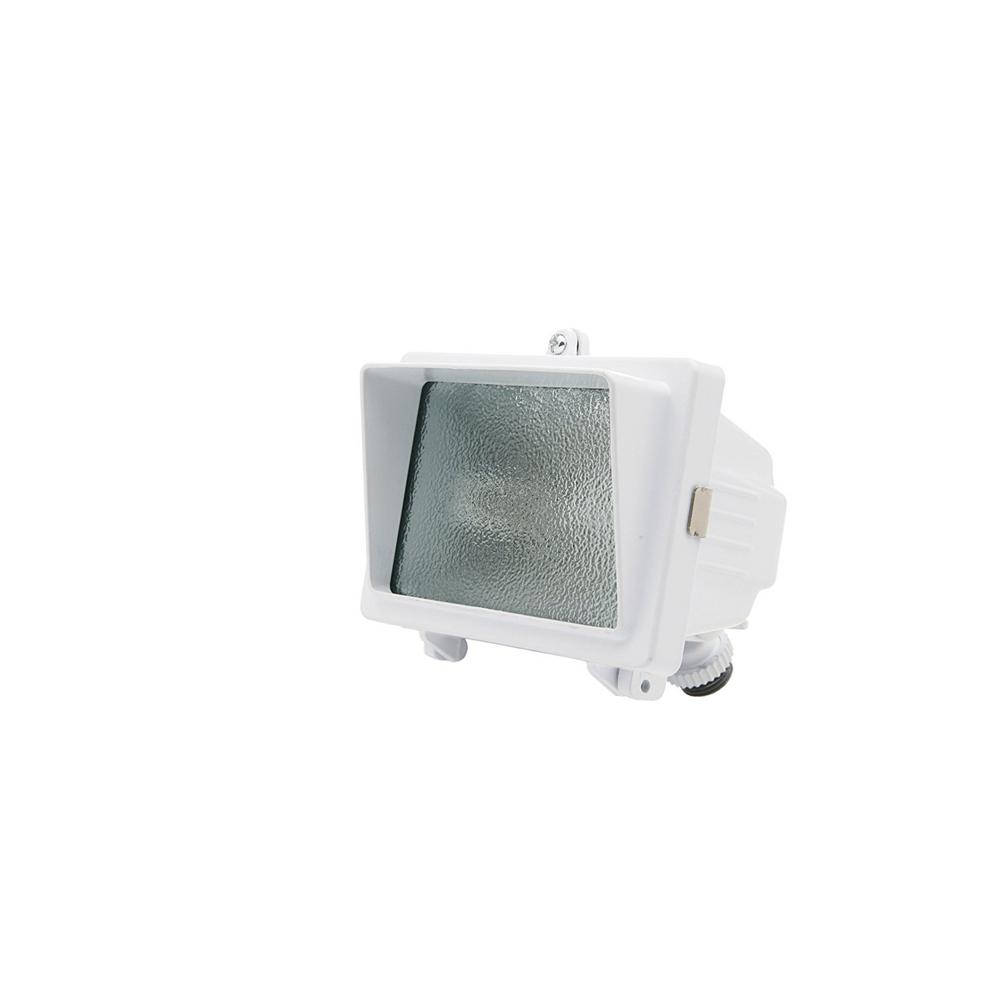 Flood And Spot Lights No Additional Features 150 Watt White Outdoor Landscape Flood Light With Halogen Bulb