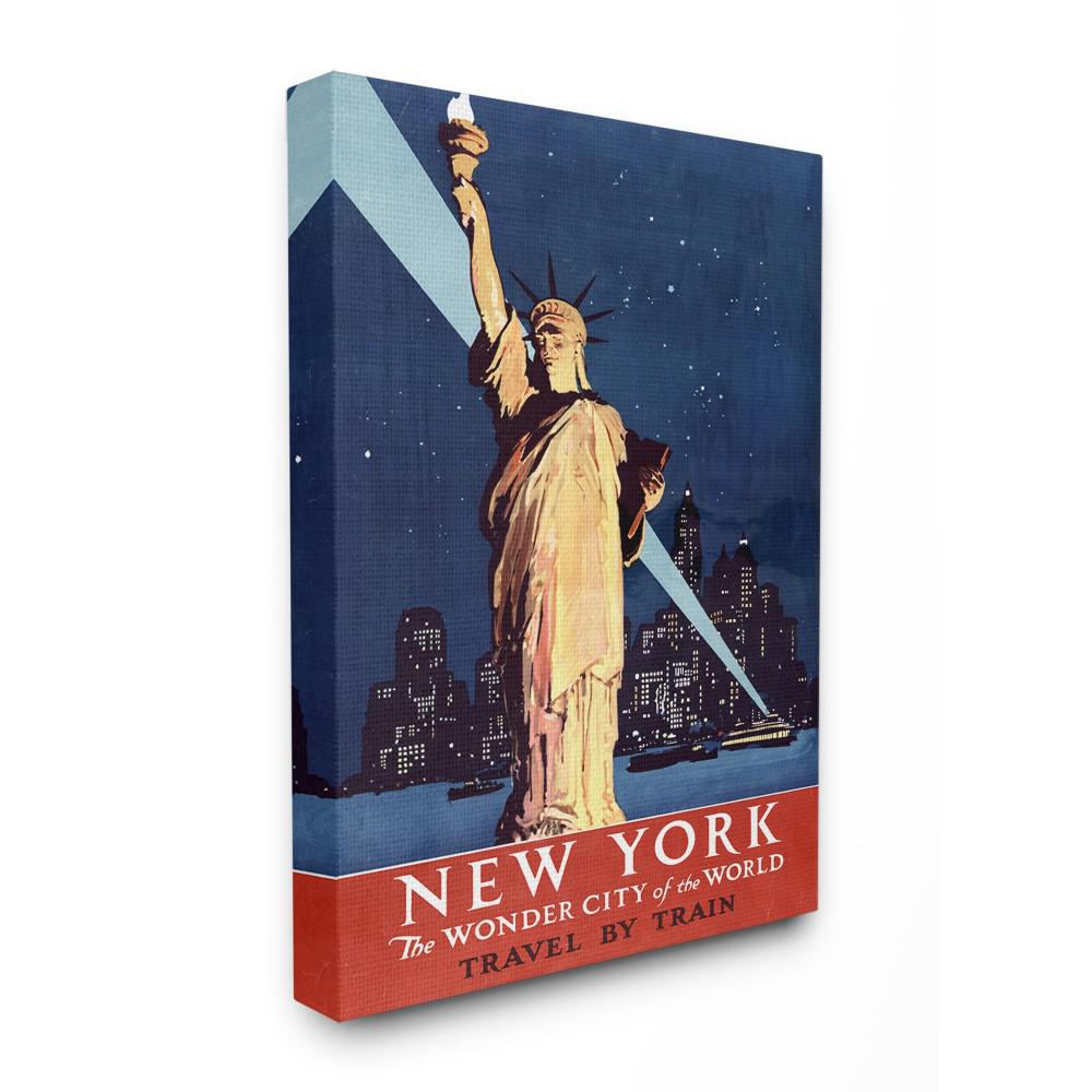 16 In X 20 Vintage New York Liberty Statue Poster By Piddix Printed Canvas Wall Art