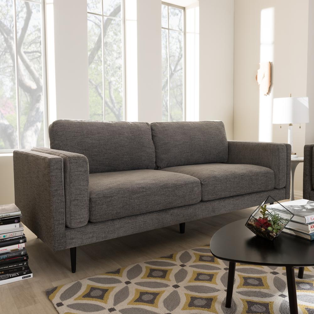 Baxton Studio Brittany Contemporary Gray Fabric Upholstered
