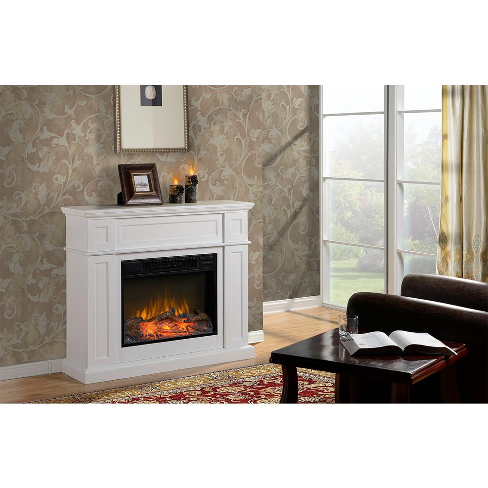 Flamelux Bria 42 In Electric Fireplace White With Remote Flamelux Bria 42 In Electric Fireplace White With Remote Control Write A Review