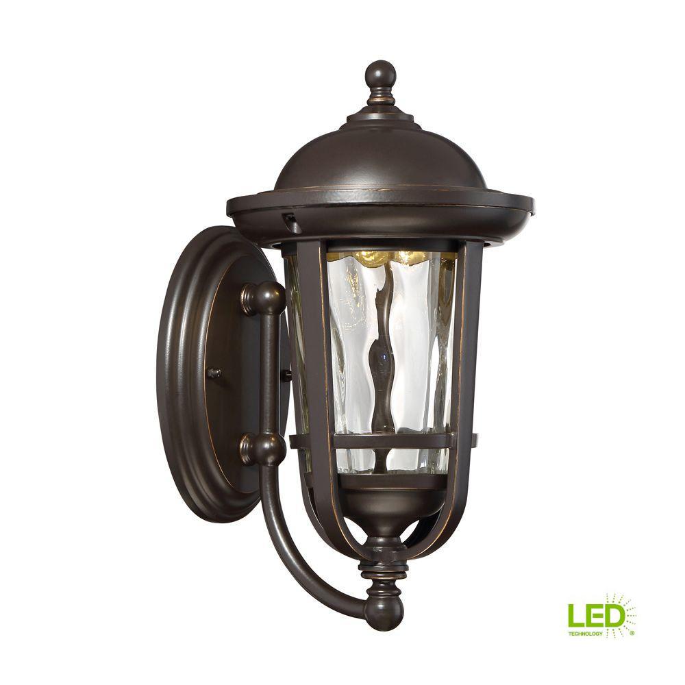 Waterproof Designers Fountain Outdoor Wall Mounted Lighting Westbrooke Aged Bronze Patina Outdoor Led Wall Lantern