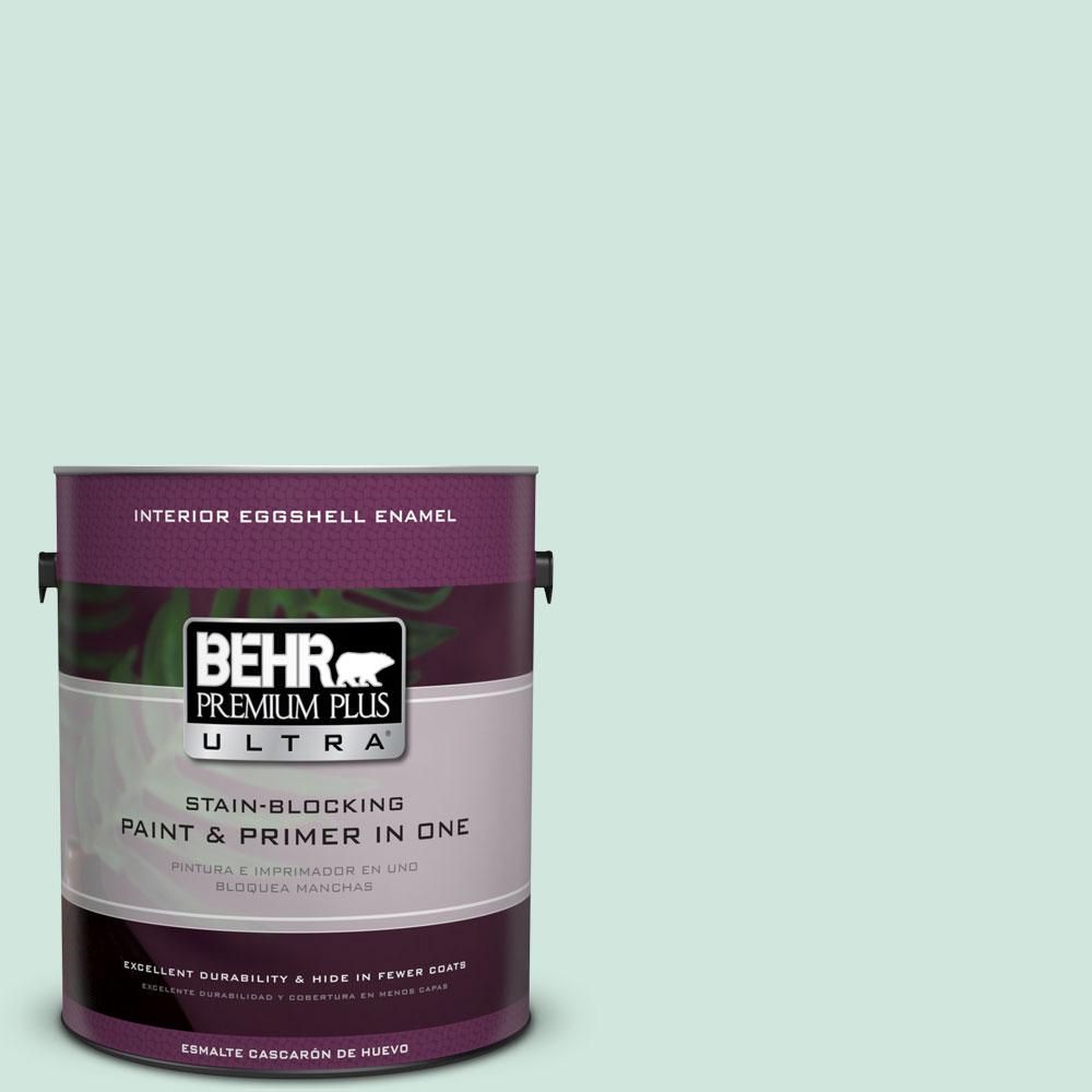 BEHR Premium Plus Ultra 1 gal. M4202 Green Aqua Eggshell Enamel Interior Paint and Primer in