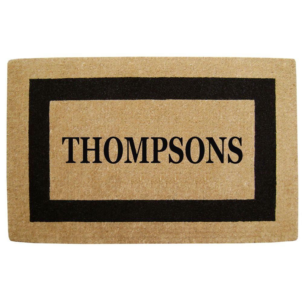 Personalized Mats Rugs The Home Depot Single Picture Frame Black 30 In X 48 Heavyduty Coir Personalized Door Mat