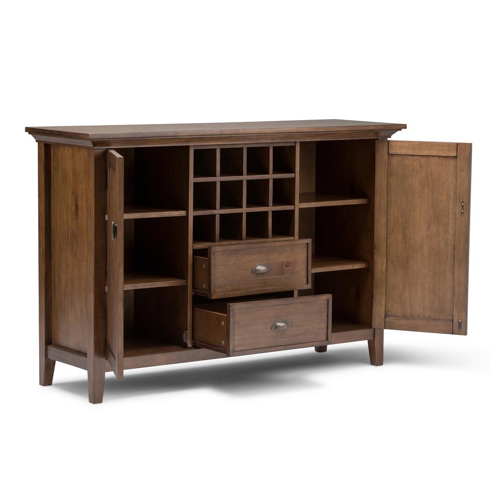 Simpli Home Redmond Solid Wood 54 In Wide Rustic Sideboard Buffet