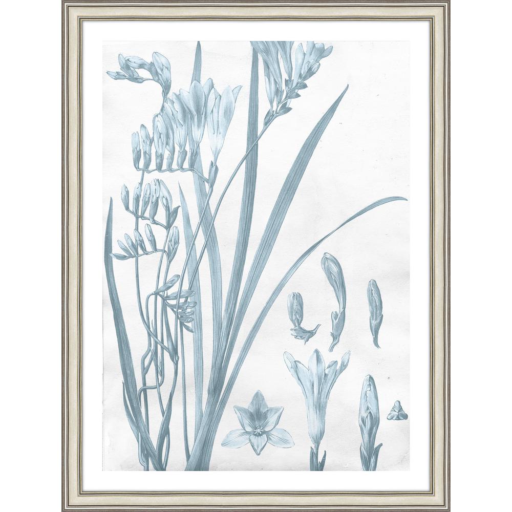 Melissa Van Hise 35 In X 47 Blue And Silver Ii Framed Giclee Blue And Silver Ii