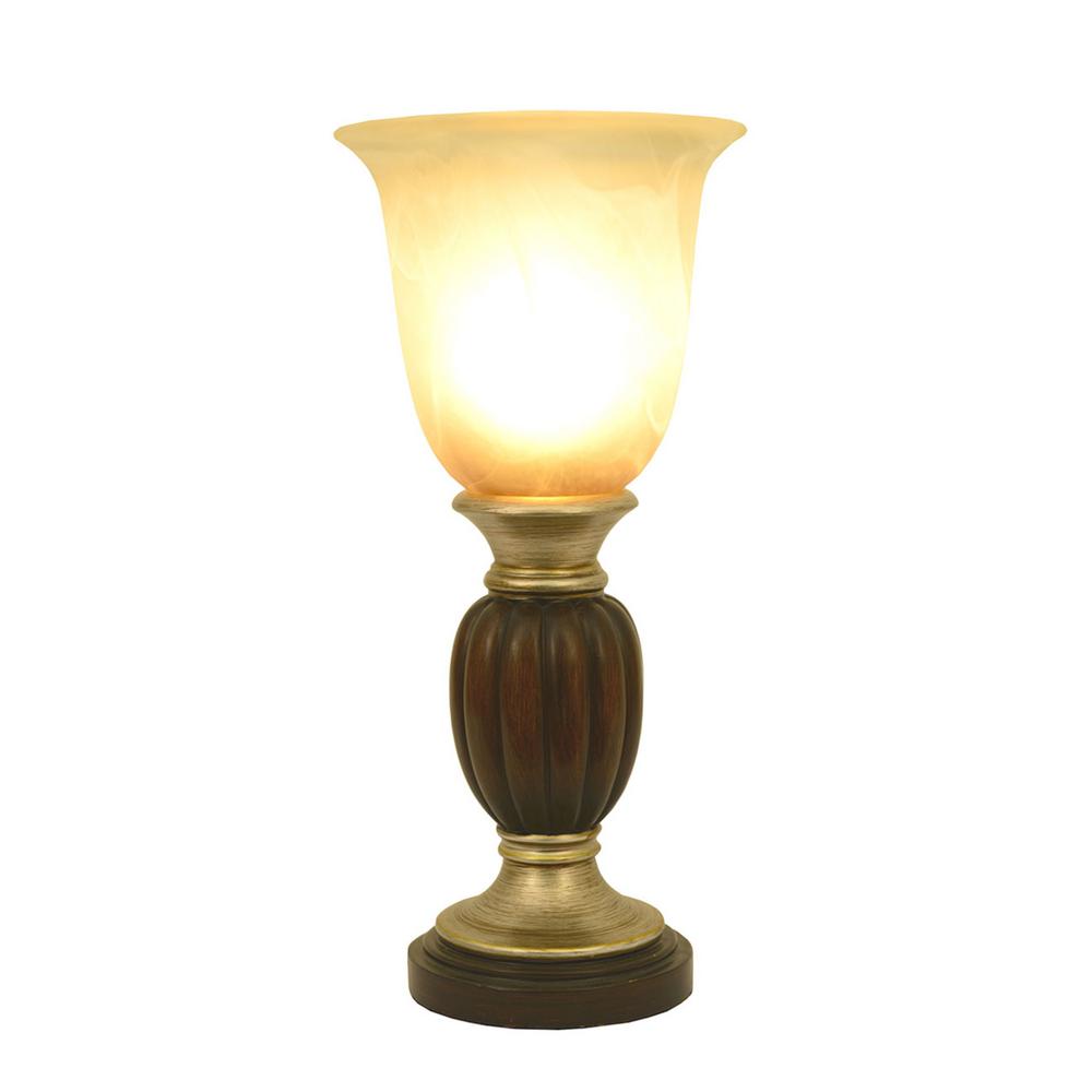 Bronze Table Lamps The Home Depot Pewter Table Lamp With Glass Shade
