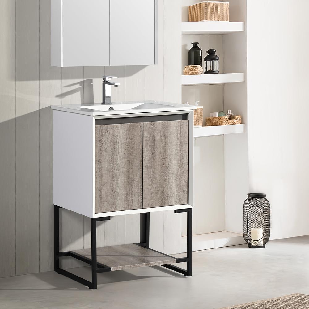 Swiss Madison Marseille 24 in. Single, 2 Doors, Open Shelf Bathroom