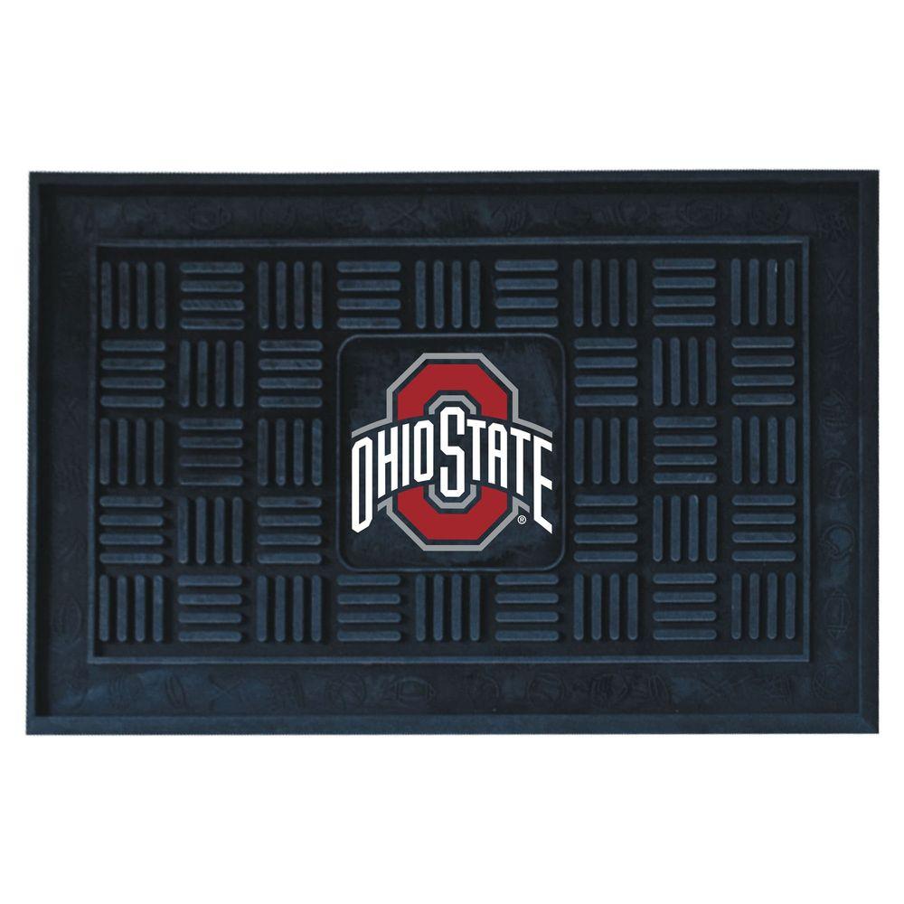 Fanmats Ncaa Ohio State University Black Rectangular 19 5 In X 31 25 In Outdoor Vinyl Medallion Door Mat