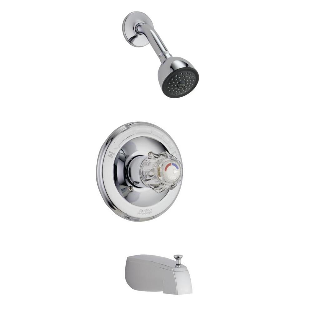 Delta Classic 1 Handle Tub And Shower Faucet Trim Kit In Chrome