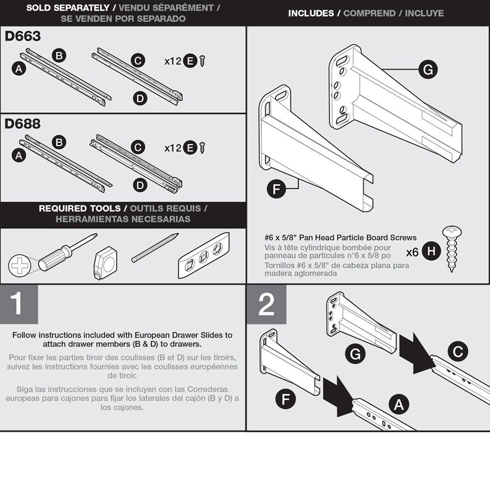 Liberty Face Frame Socket Set For European Drawer Slides D688sec W