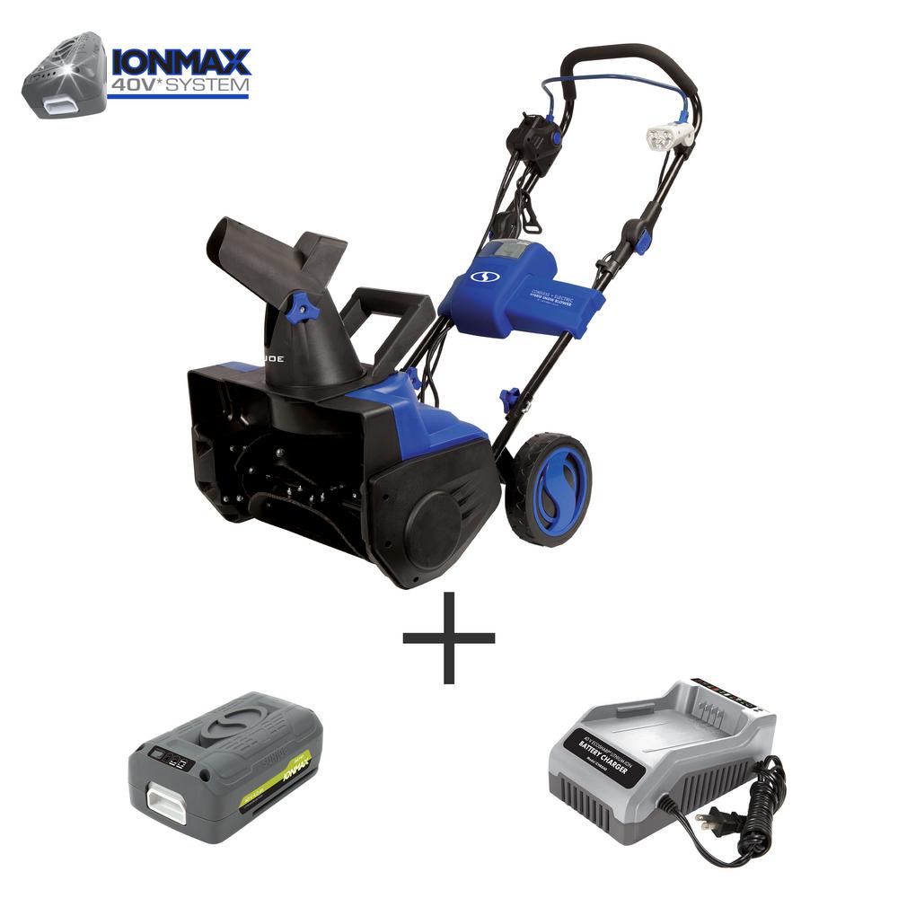 Snow Joe 18 in. 40Volt LithiumIon Hybrid Cordless Electric Snow BlowerION18SBHYB The Home