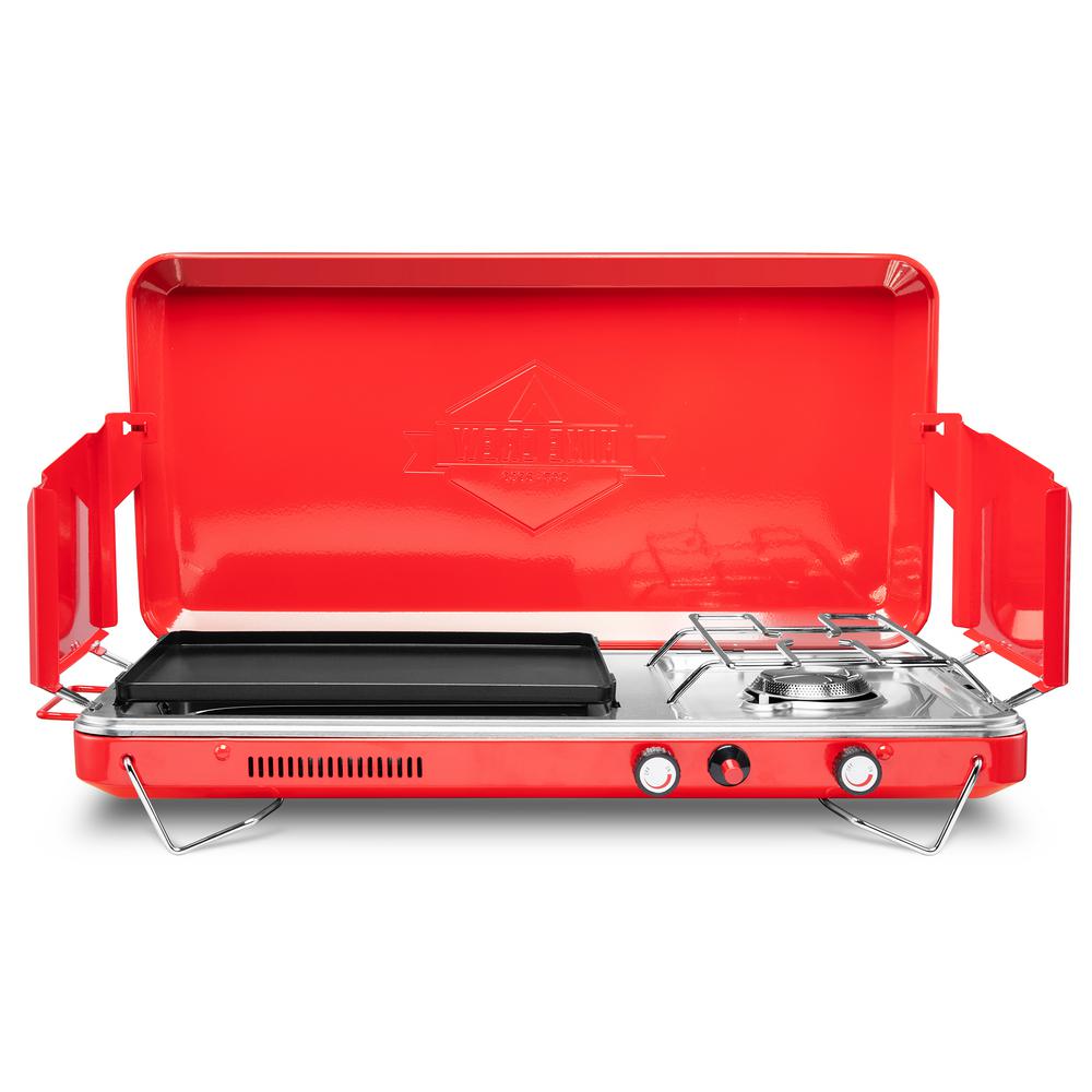 HIKE CREW 2in1 Portable Gas Camping Stove Burner and Griddle with