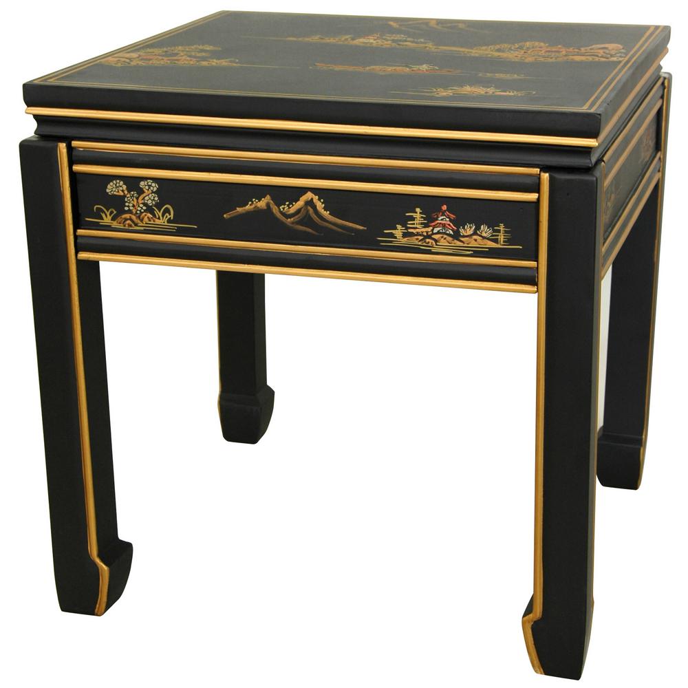 Oriental Furniture Square Ming Black End Table Lcq Sqst Bls The Oriental Furniture Square Ming Black End Table