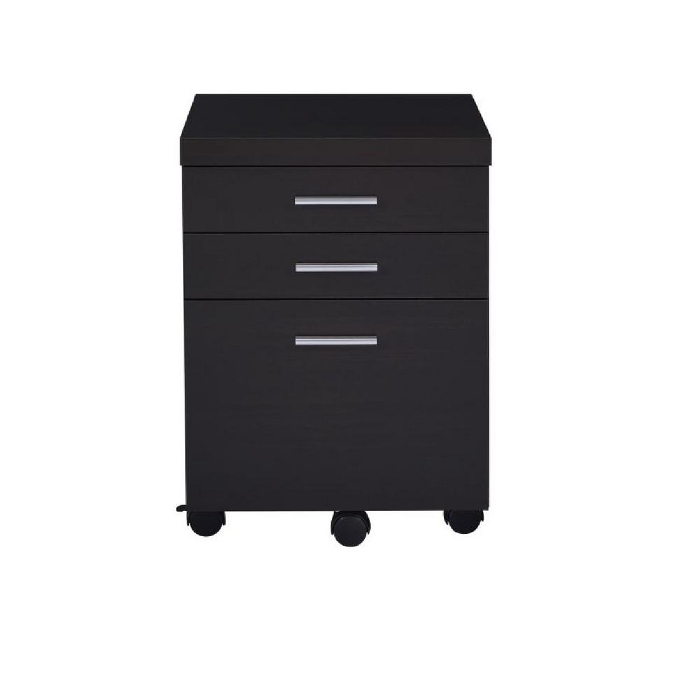 Skylar 3 Drawer Mobile File Cabinet Cappuccino Office Products