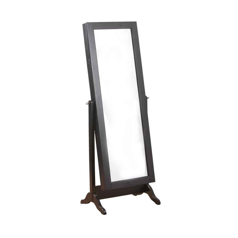 Powell Company Black Sliding Jewelry Armoire With Mirror