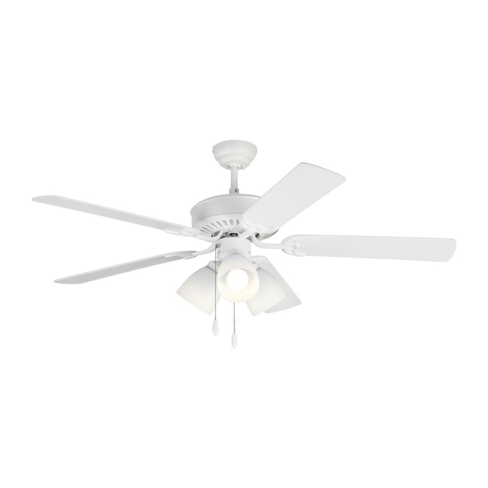 Monte Carlo Haven LED 3 52 in. Indoor Matte White Ceiling Fan with Light Kit was $157.6 now $103.98 (34.0% off)