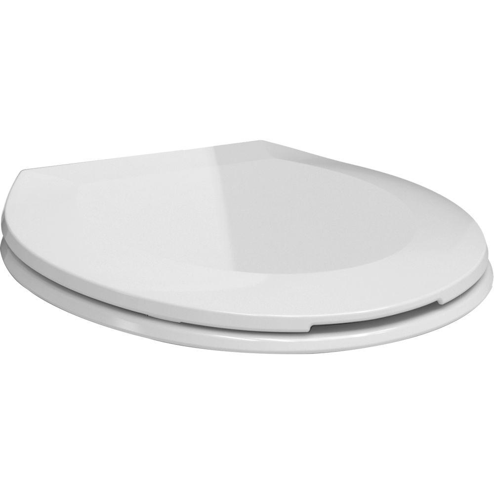 Delta Brevard FlushIQ Round Closed Front Toilet Seat in WhiteRP76685