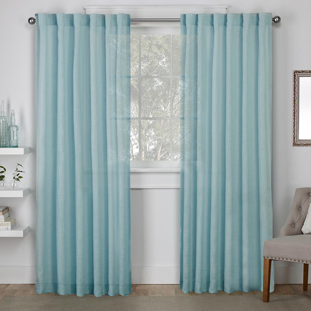 Bella Seafoam Hidden Tab Top Window Curtain