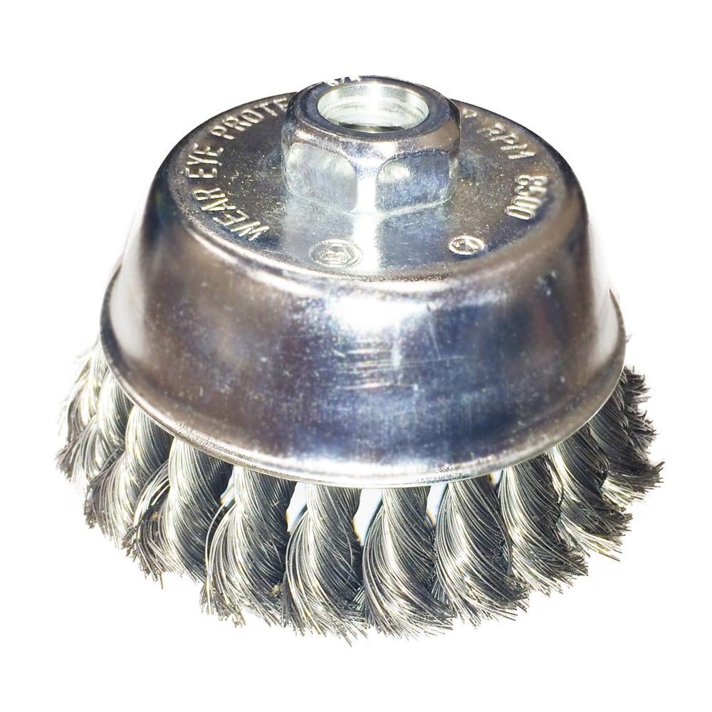 Robtec 3-1/2 inch x 5/8 in.-11 Threaded Arbor Twist Stainless Steel Cup Brush... by Robtec