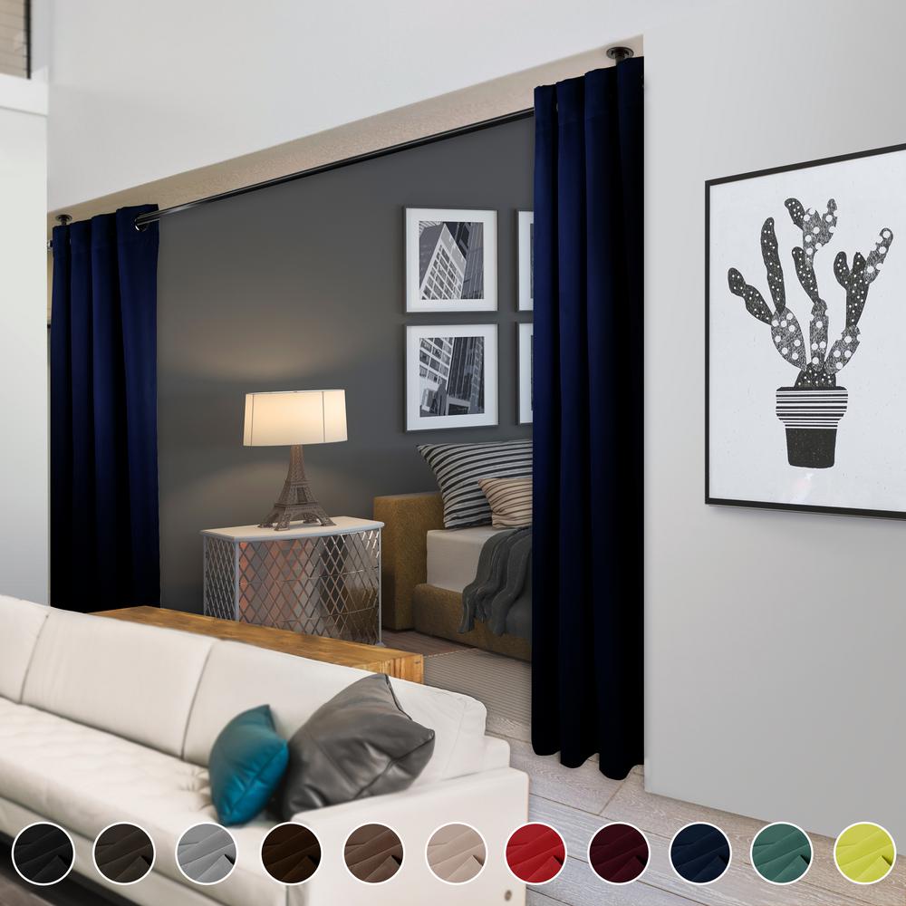 Dark Blue Curtains Drapes Window Treatments The Home Depot