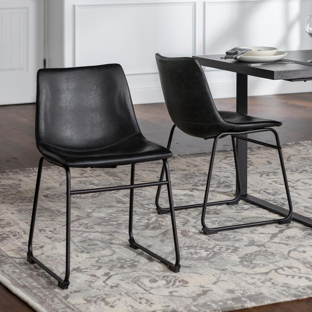 Walker Edison Furniture Company 18" Industrial Faux Leather Dining ...