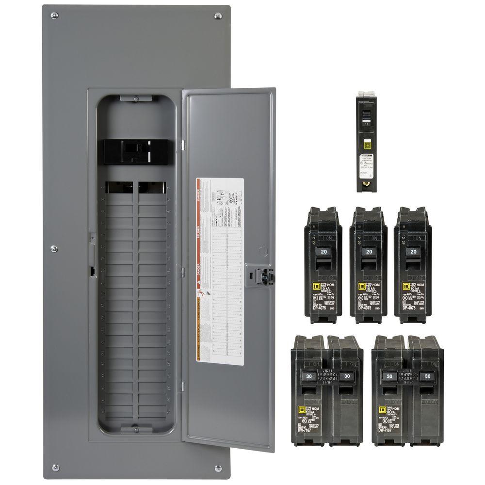 Homeline 200 Amp 40-Space 80-Circuit Indoor Main Breaker Plug-On Neutral · Square D ...