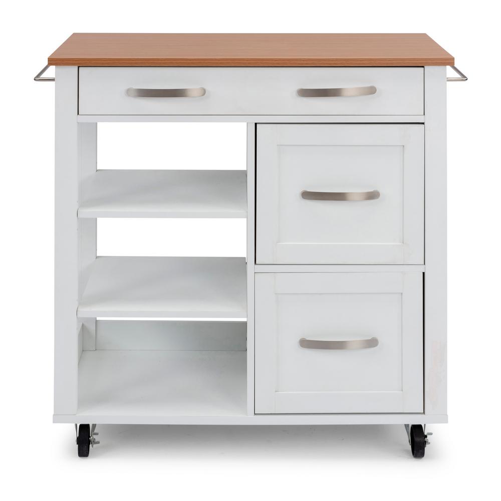 Home Styles Storage Plus White Kitchen Cart 4420-95 - The Home Depot