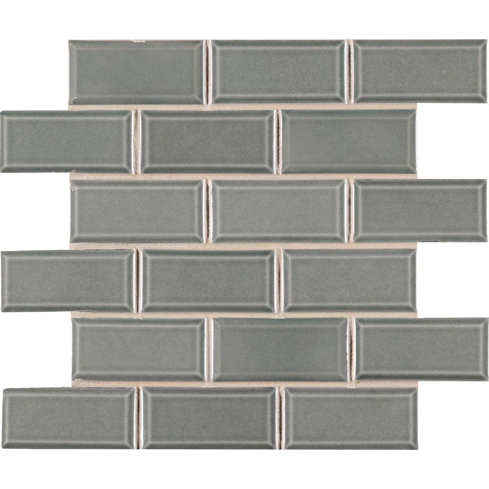 Msi Donna Teal Beveled 11 22 In X 47 6mm Glazed Ceramic Mesh Mounted Mosaic Tile 13 35 Sq Ft Case