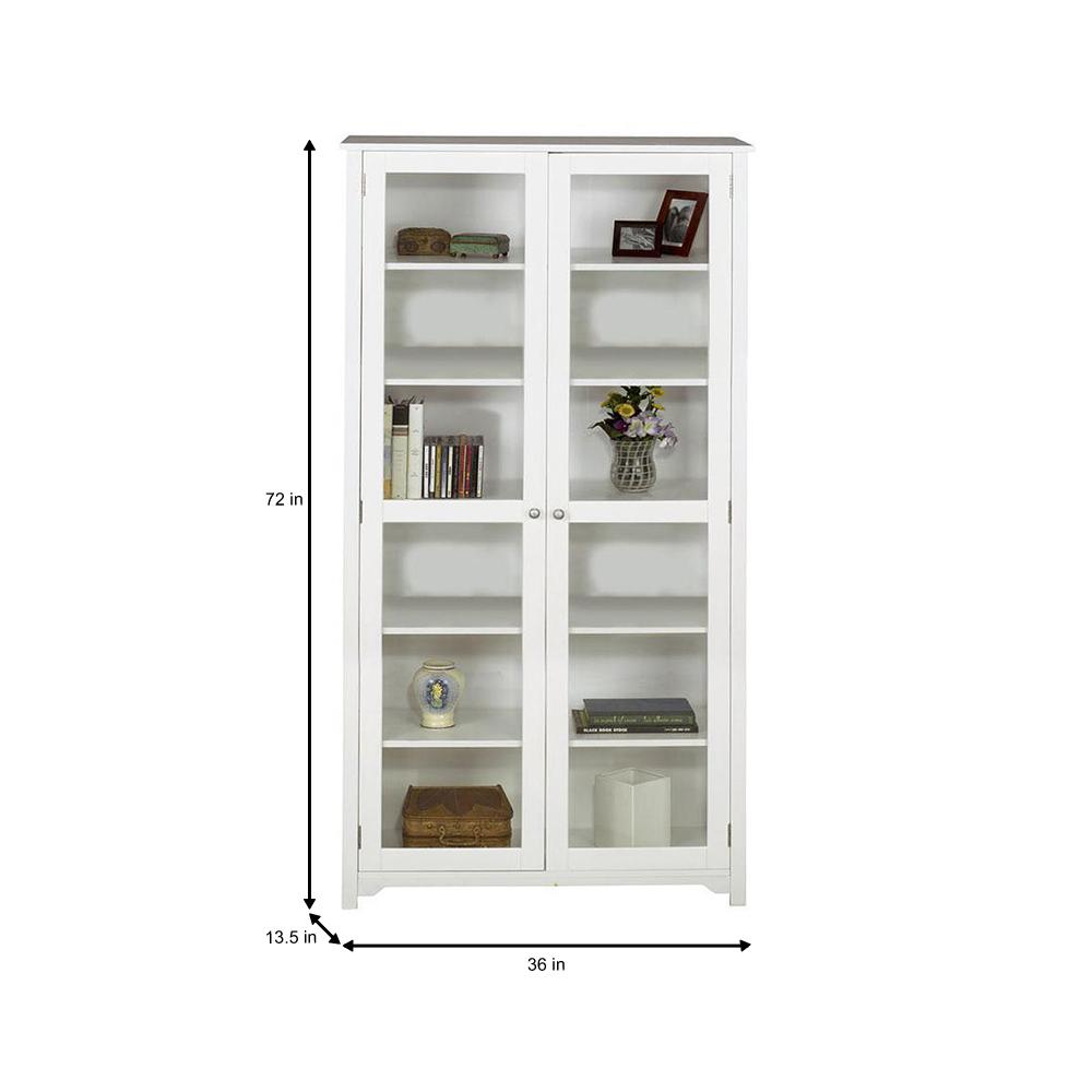 Bookshelf With Doors, Ameriwood Home Quinton Point Bookcase With Glass Doors Inspire Cherry
