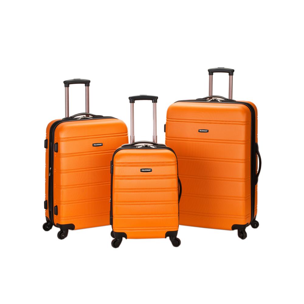 orange spinner luggage sets