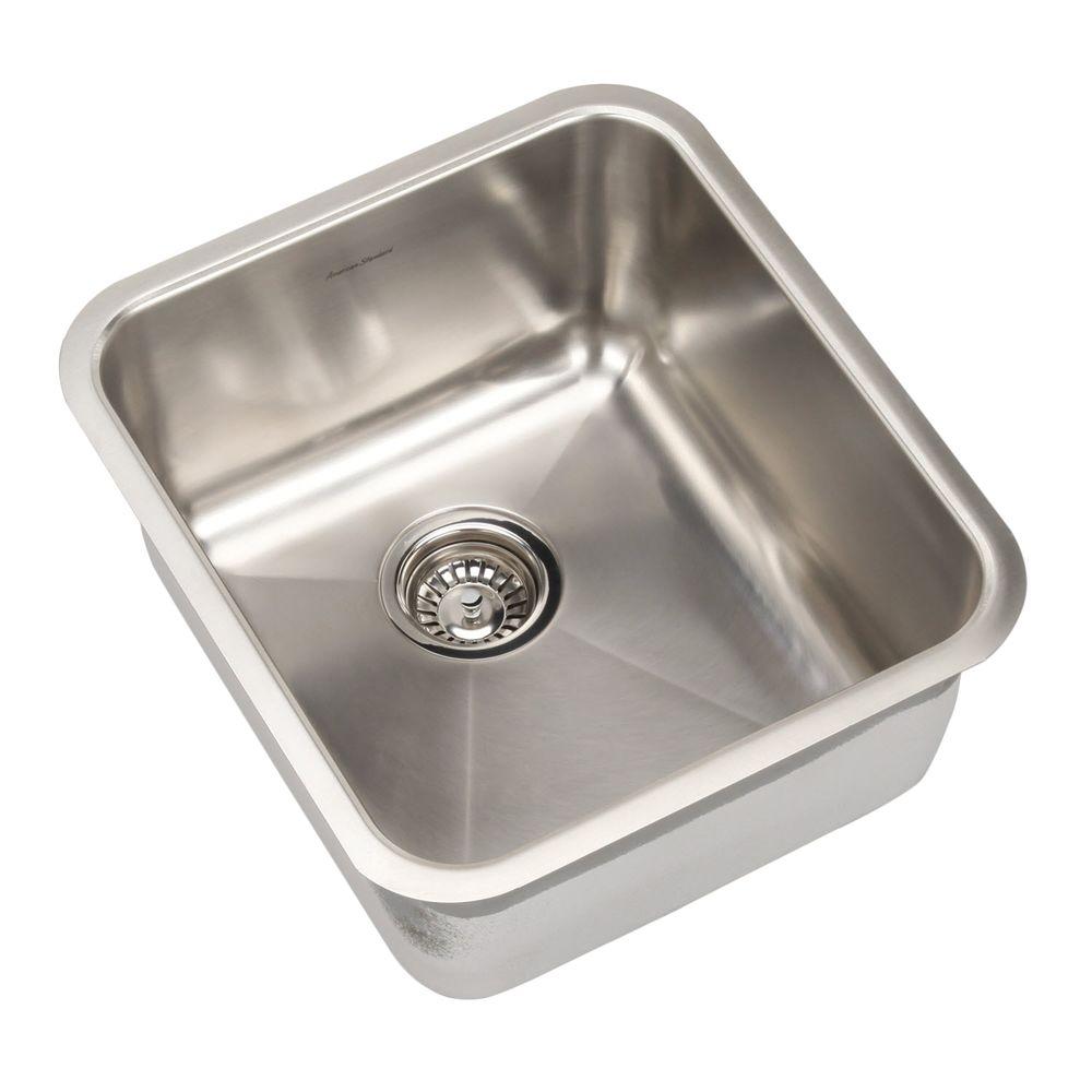 Brushed Stainless Steel Kitchen Sinks The Home Depot Prevoir Undermount Brushed Stainless Steel 17 In Single Basin Kitchen Sink Kit