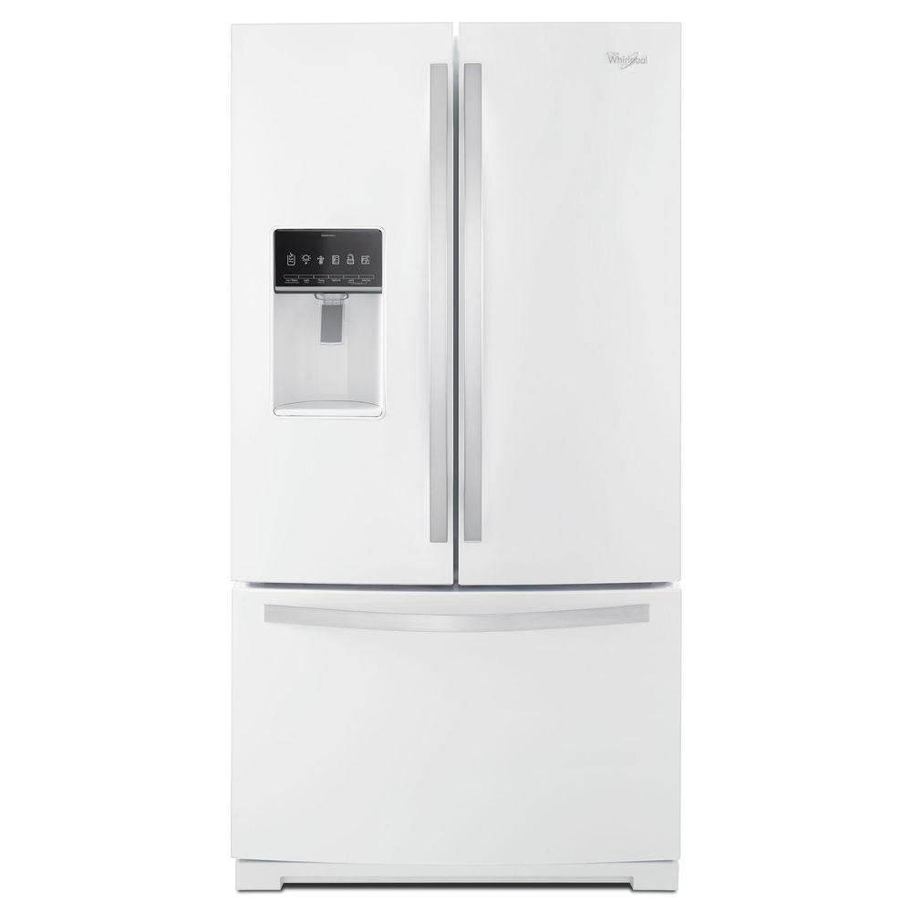 Whirlpool 36 in. W 27 cu. ft. French Door Refrigerator in White Ice