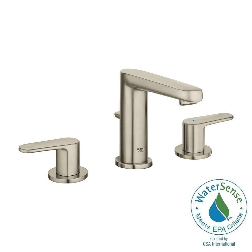 Grohe Europlus 8 In Widespread 2 Handle Bathroom Faucet In Brushed Nickel Infinityfinish