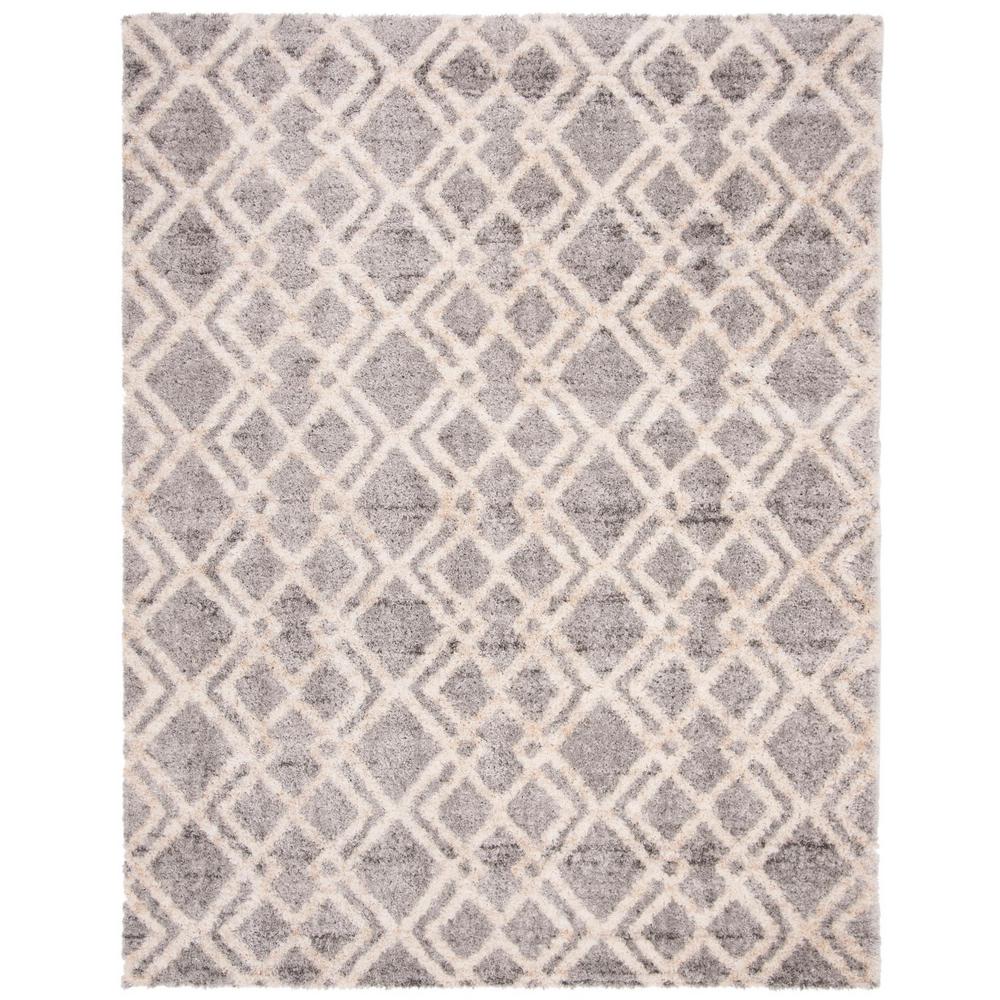 Safavieh Berber Shag Gray/Cream 9 ft. x 12 ft. Area RugBER213G9 The