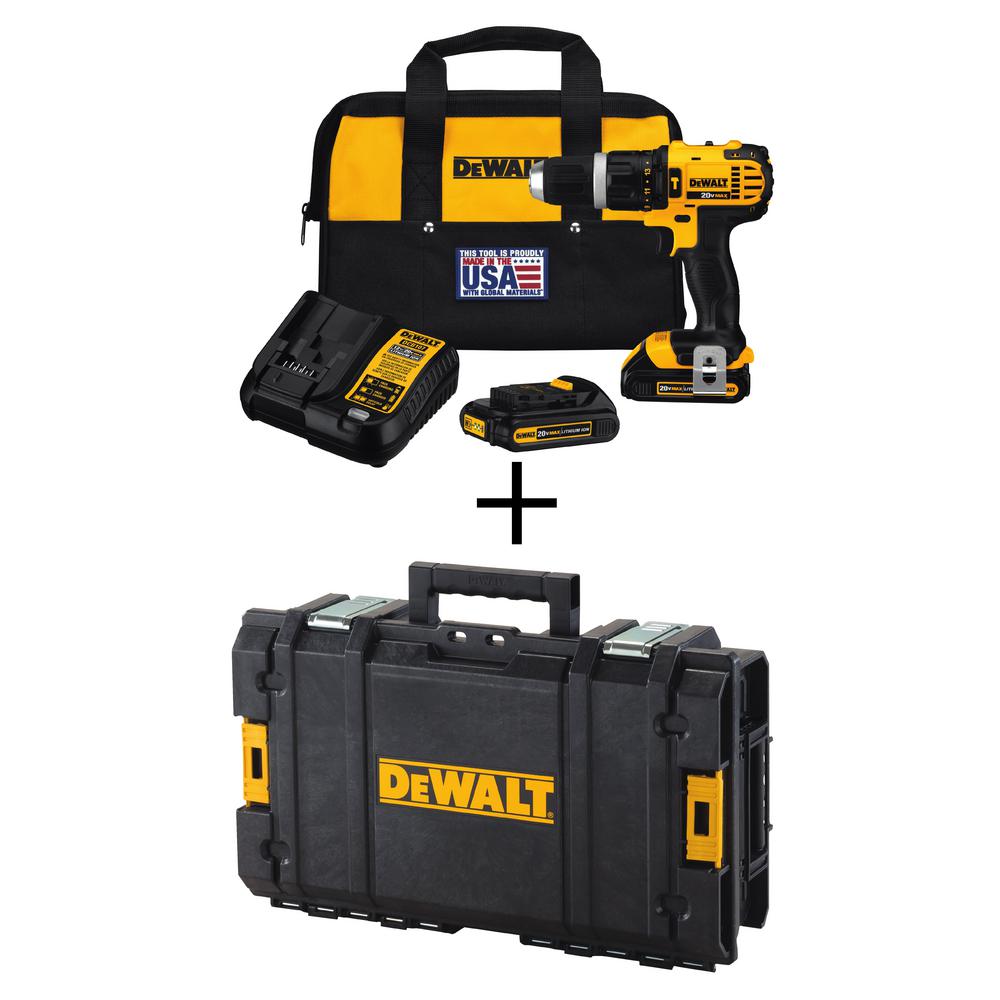 DEWALT 18-Volt NiCd Cordless 1/2 in. Compact Hammer Drill with (2