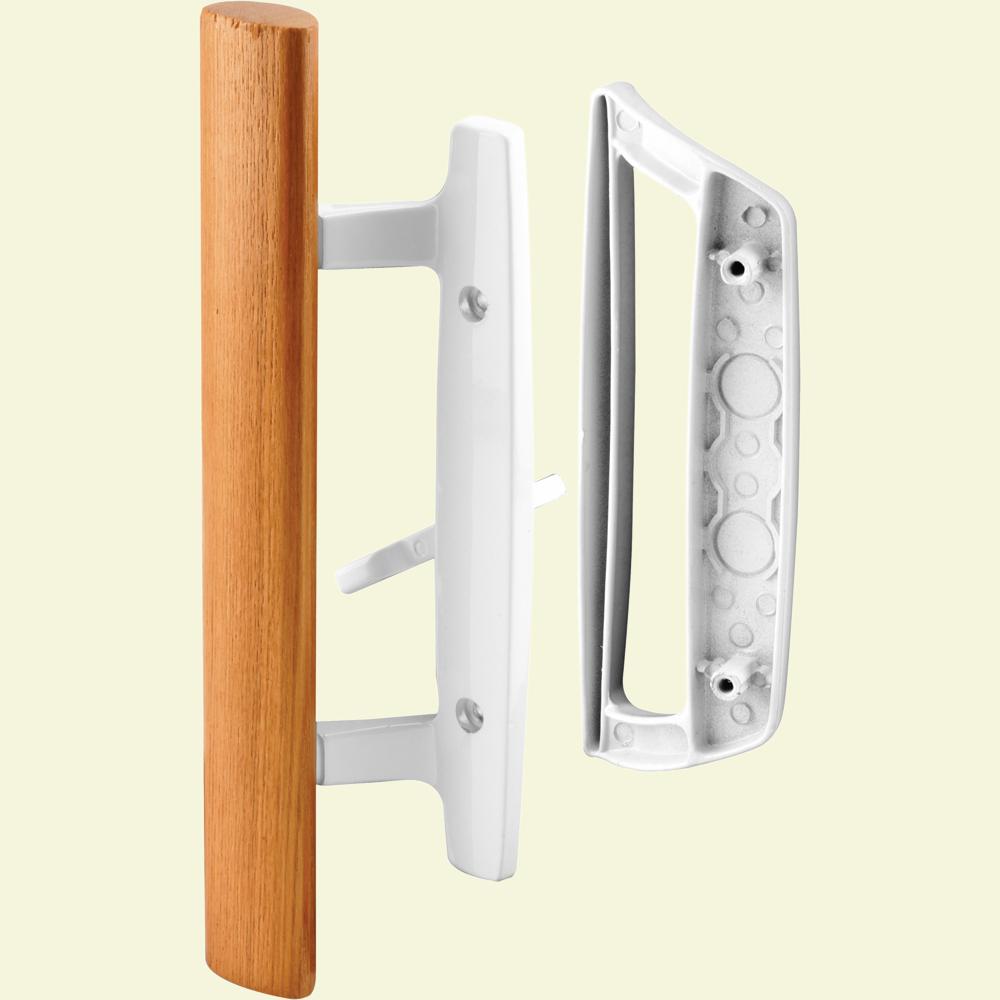 PrimeLine Patio Door Handle Set with Wooden HandleC 1204 The Home Depot