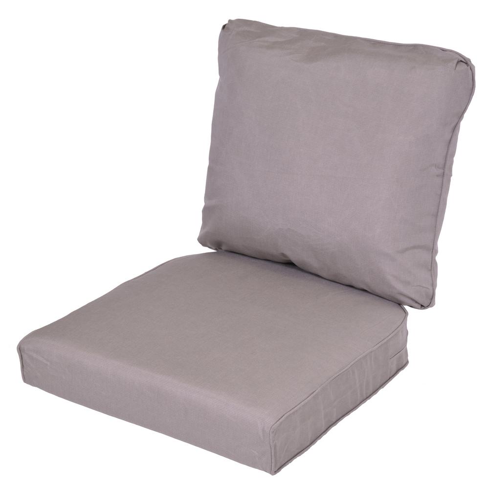 Gray Solid Welted Outdoor Cushions Patio Furniture The Lemon Grove Gray Replacement 2 Piece Outdoor Dining Chair Cushion