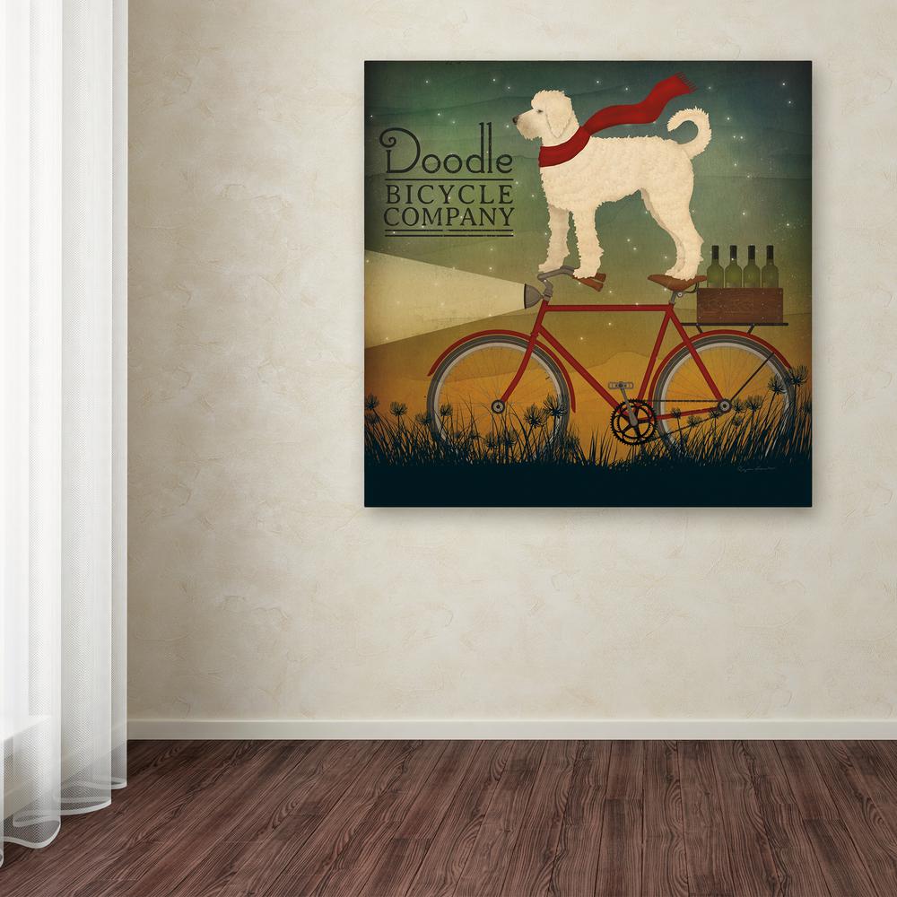 Trademark Fine Art 35 In X 35 In White Doodle On Bike Summer By