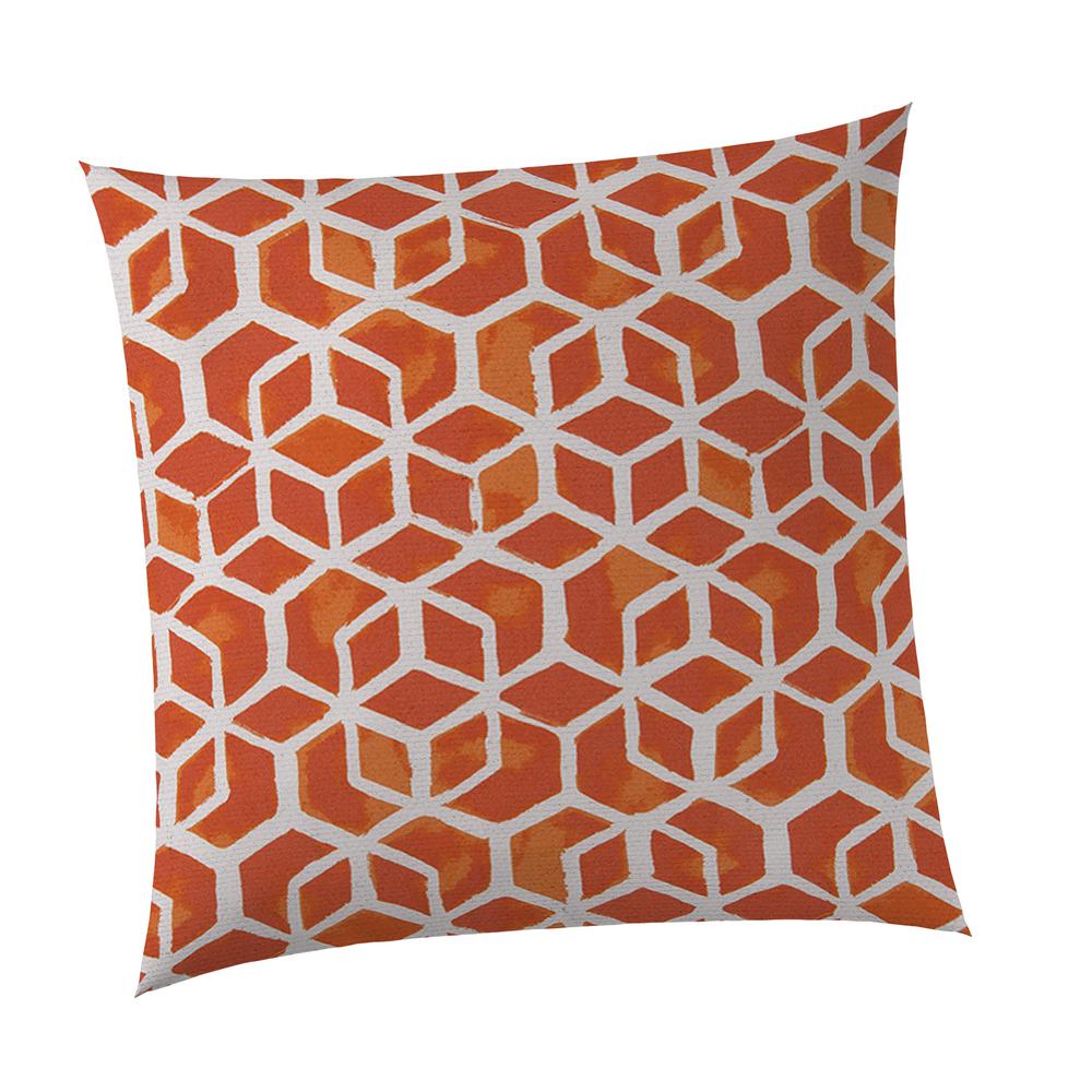 Grouchy Goose Orange Cubed Square Outdoor Throw Pillow 01282 The