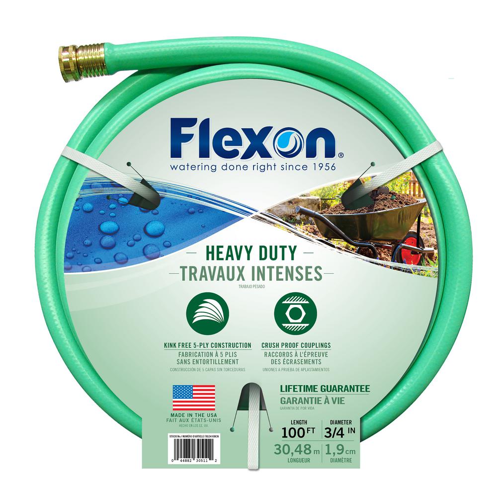 Flexon 3/4 x 100 ft. Heavy-Duty Garden Hose-FXG34100 - The Home Depot
