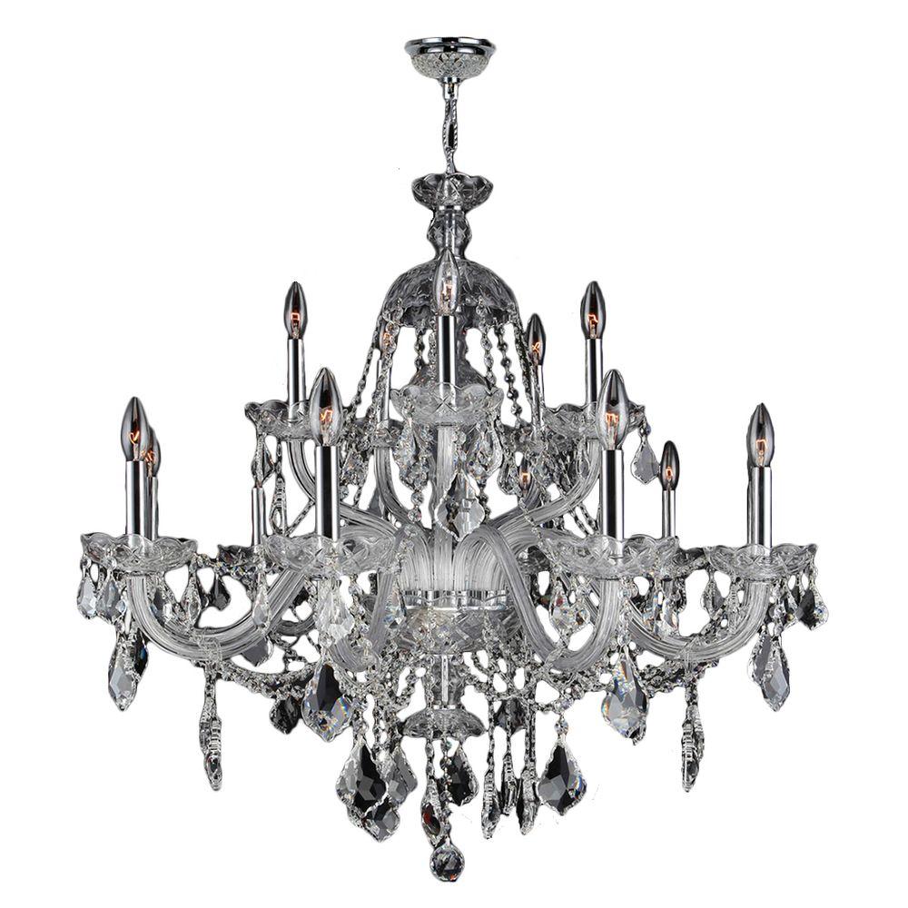 Worldwide Lighting Provence Collection 15 Light Polished Chrome Worldwide Lighting Provence Collection 15 Light Polished Chrome Crystal Chandelier