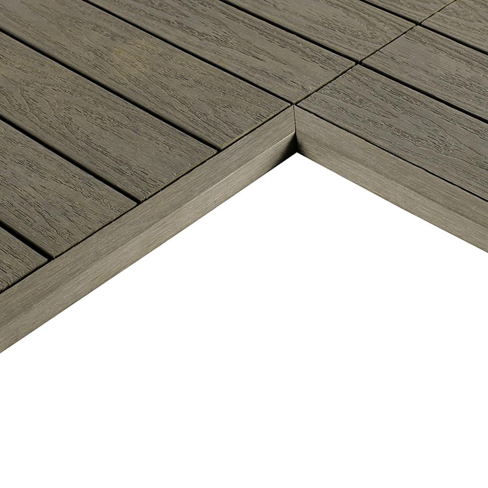 Newtechwood 1 12 Ft X Quick Deck Composite Tile Inside 1 12 Ft X Quick Deck Composite Tile Inside Corner Fascia In Egyptian Stone Gray 2 Pieces Box