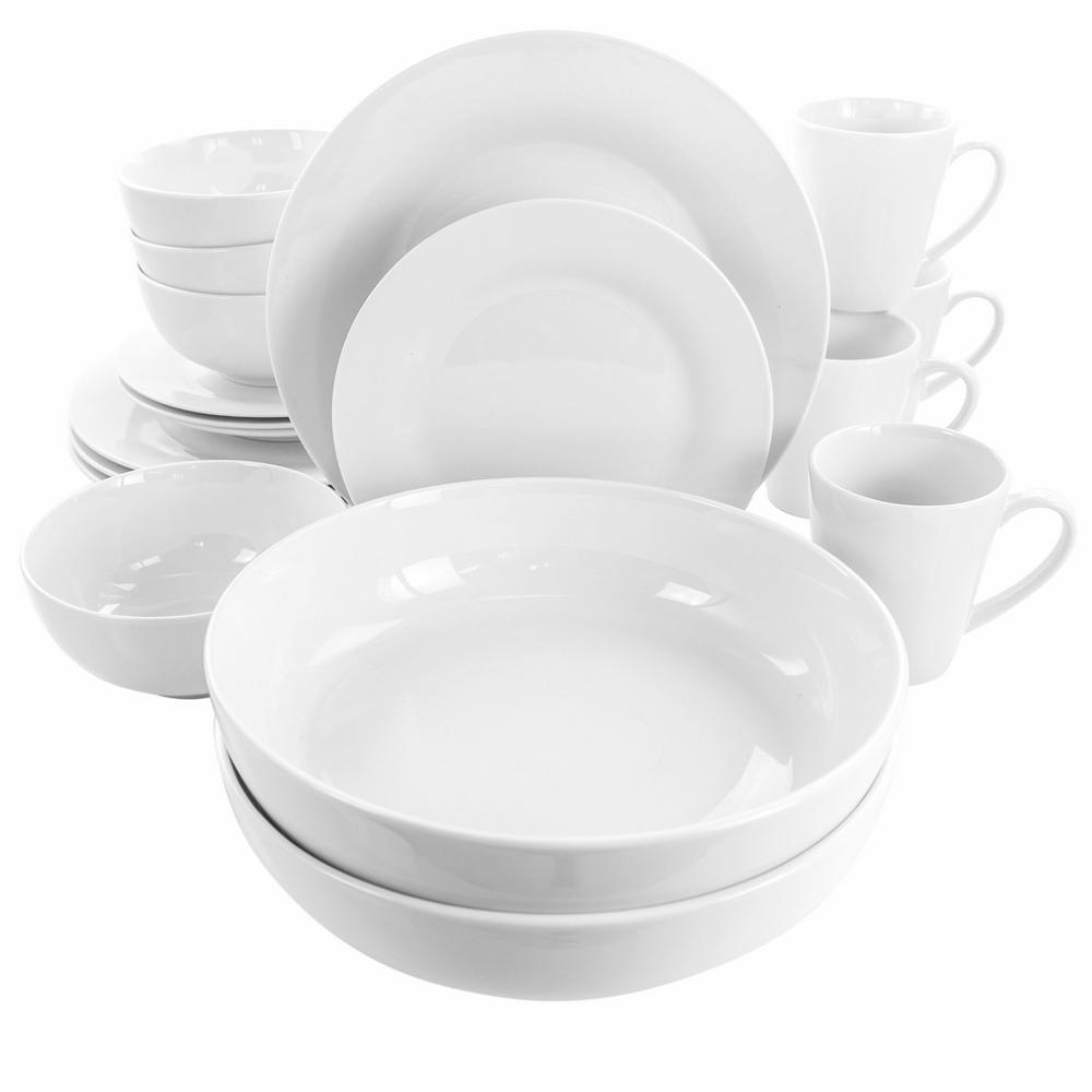 Elama 18Piece Newman Square White Porcelain Dinnerware Set (Service for 6)985114774M The