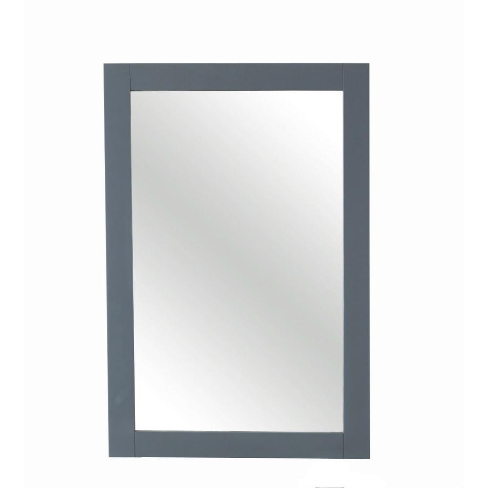 20 in. W x 27 in. H Single Framed Wall Mirror in Dark GrayWLF6046M The Home Depot