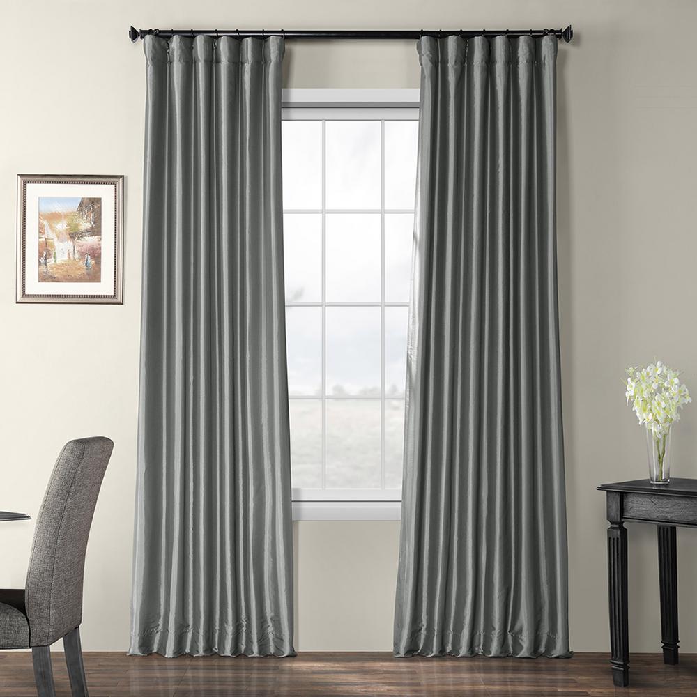 Exclusive Fabrics Furnishings Platinum Gray Blackout Faux Silk Taffeta Rod Pocket Curtain 50 In W X 96 L Ptch Bo112 The Home Depot - Gold Faux Silk Pencil Pleat Curtains Exclusive Fabrics Furnishings Platinum Gray Blackout Faux Silk Taffeta Rod Pocket Curtain 50 In W X 96 L Ptch Bo112 The Home Depot - Gold Faux Silk Pencil Pleat Curtains